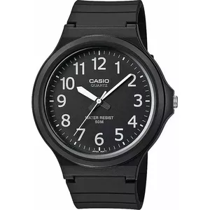 Наручные часы CASIO MW-240-1B — кварцевые, аналоговые, мужские, с чёрным ремешком
