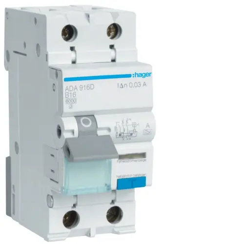 Hager ADA916D diferenciālais automāts 1P+N 16A