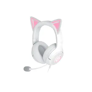 Austiņas Razer Kraken Kitty V2 vadu virs auss baltas