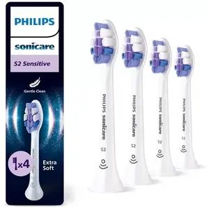 Toothbrush brush heads Philips HX6054/87 — 4 pack, extra soft bristles, white, 3‑month replacement