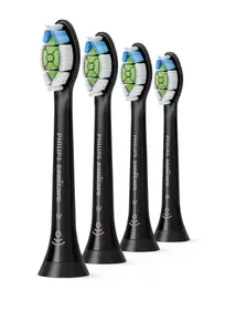 Toothbrush replacement heads Philips HX6064/88 Optimal White — 4 pcs, black, medium bristles, 62,000 movements/min