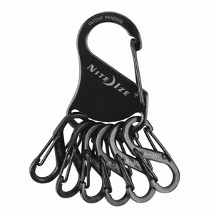 Keychain NITEIZE KeyRack KRS-03-01 stainless steel black with 6 micro carabiners