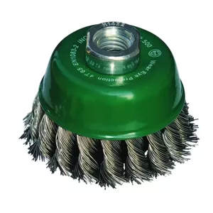 Wire-end cup brush Abraboro AB99040012, stainless steel twisted wire, 65 mm