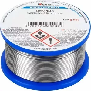 Pārvada tinums CYNEL 2.5 mm 250 g — tinēšanai (WG-01X-01-1-250-4)