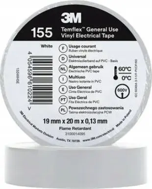 3M Temflex 1300 PVC izolācijas lente 19x20 mm Photo 2
