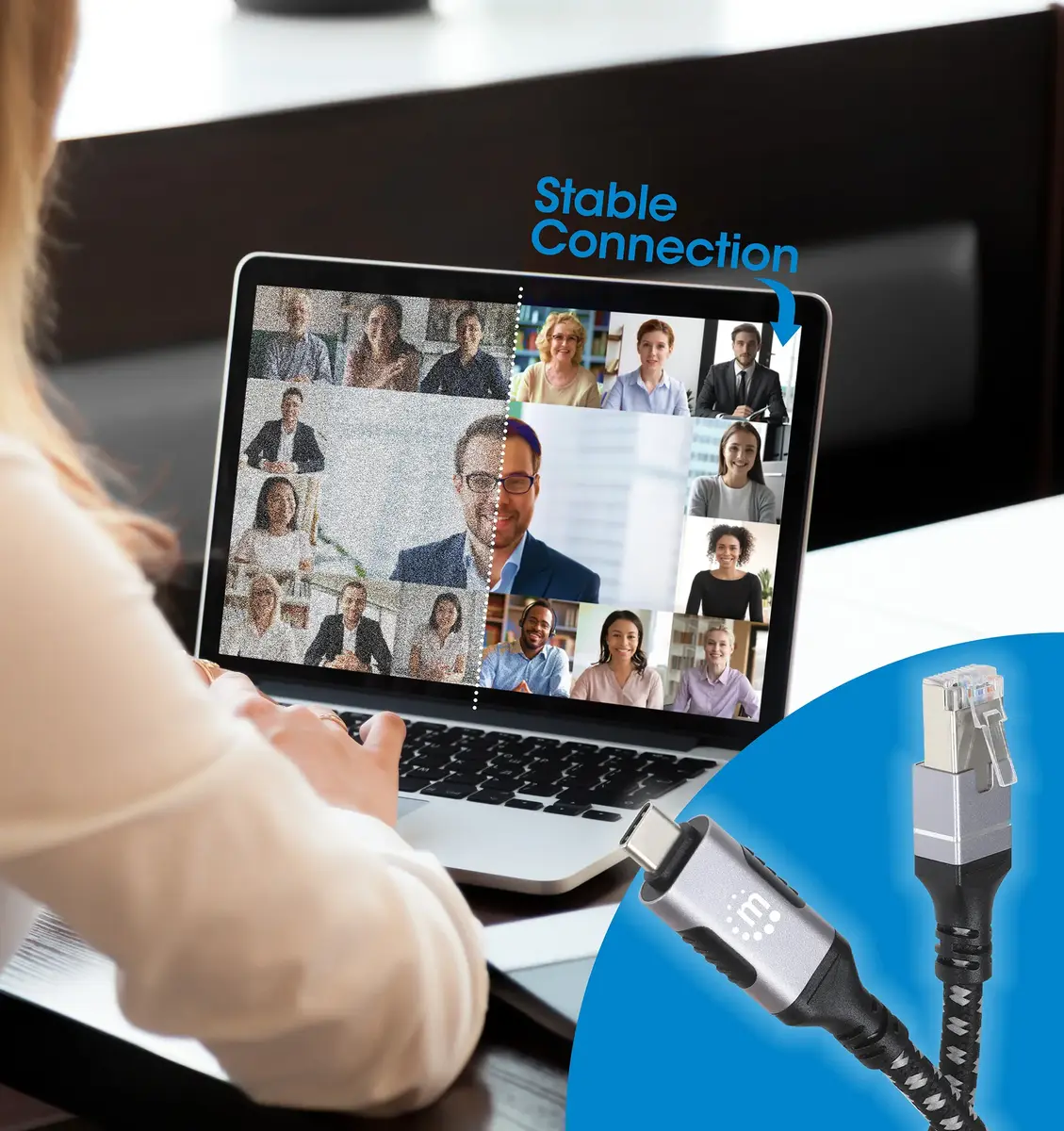 USB-C to Gigabit Ethernet Cable Manhattan 2m Photo 4