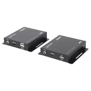 AV передатчик и приемник Manhattan 1080p HDMI KVM over IP Extender Kit 120м USB-A