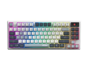 Клавиатура MSI FORGE GK600 TKL WIRELESS SKY — Tenkeyless механическая, USB + Bluetooth, QWERTY UK English, RGB, сине-белая