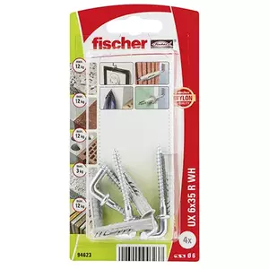 Комплект винтовых крючков и дюбелей Fischer 94623 4 шт 6 мм диаметр 35 мм длина