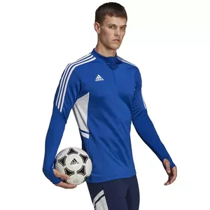 Мужской тренировочный свитшот adidas Condivo 22 1/2 молния сине-белый HA6271