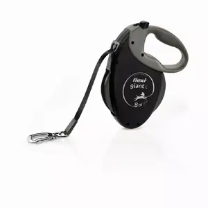 Retractable tape dog leash Flexi Giant Tape Black Edition — 8 m, for large dogs up to 50 kg, ergonomic handle