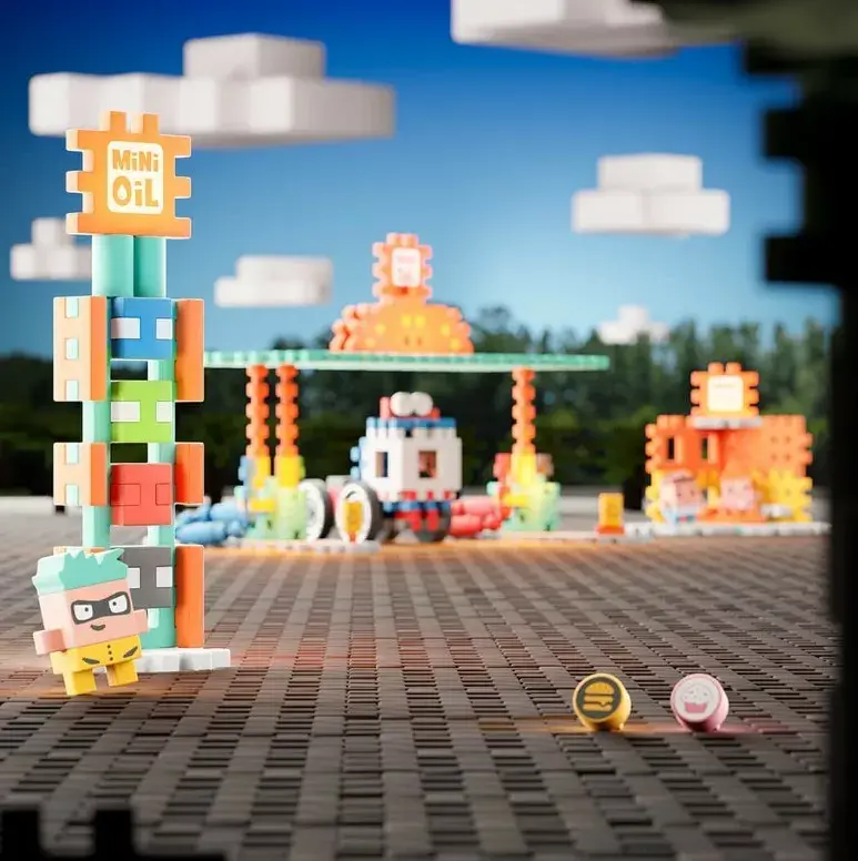 Конструктор Marioinex Mini Waffle Blocks Автозаправка Photo 4