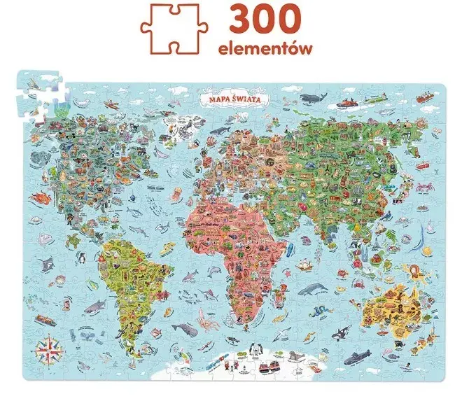 Puzle CzuCzu Explorers World Map, 300 detaļas Photo 3