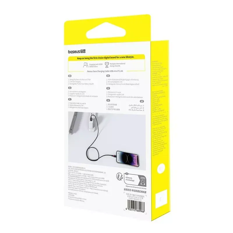 USB Type‑A uz Lightning kabelis Baseus Dura — 1 m Photo 9