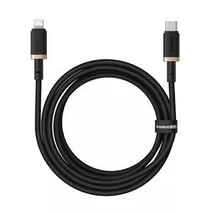 Кабель USB-C — Lightning для быстрой зарядки Baseus P10377800U01-02 — 20 Вт, 2 м, нейлоновая оплётка, алюминиевый корпус, чёрно‑золотой
