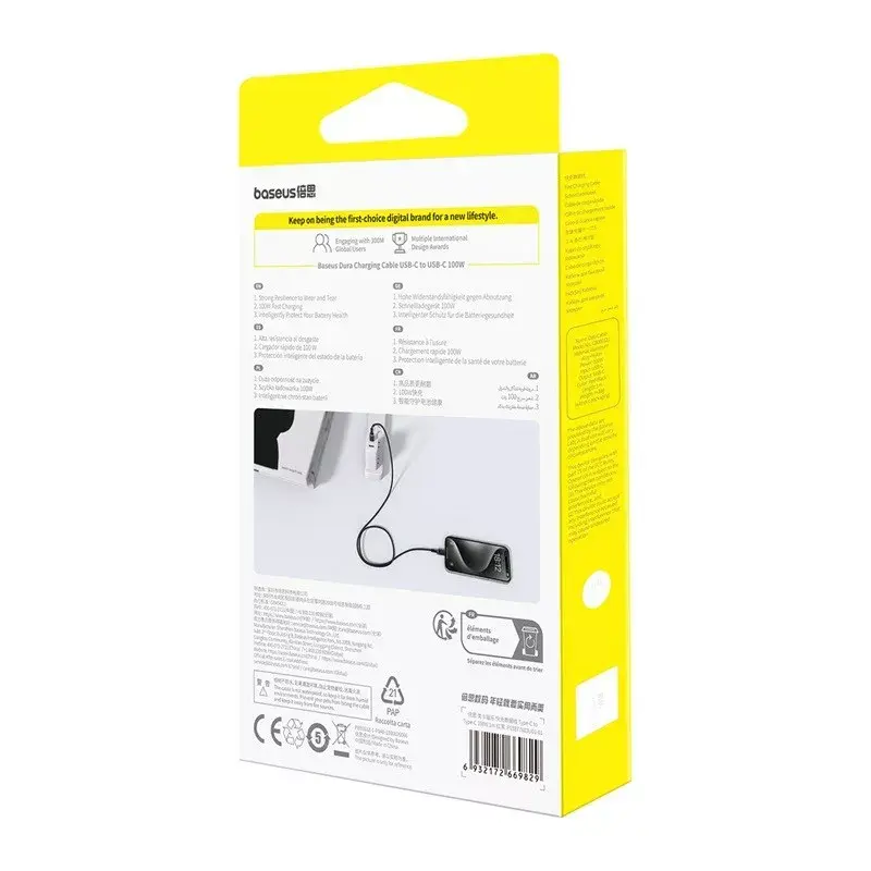 Baseus Dura USB-C to USB-C Cable 100W 1m Photo 7