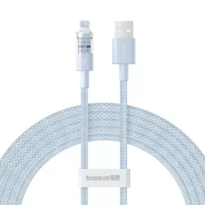 USB cable Baseus Gem P10373003311-01 — 2 m, 2.4 A, Lightning to USB-A, nylon jacket, blue