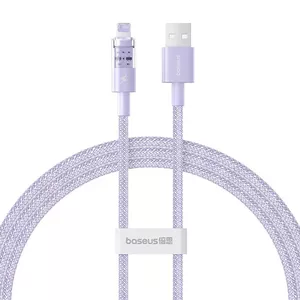 USB cable Baseus Gem P10373003511-00 — 1 m nylon, Lightning to USB-A, 2.4 A fast charging, purple
