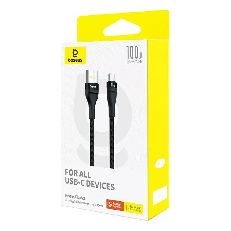 USB A to USB C cable Baseus Flash 2 1m Photo 7