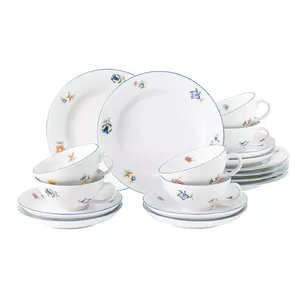 Tea set SELECT Sonate Nostalgia for 6 people, porcelain, floral design