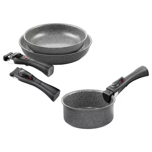 Ballarini frying pans set TORRE — 24 cm and 28 cm pans, plus 16 cm saucepan