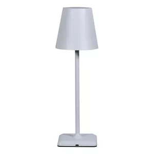 Table lamp TECHLY I-LED LAMP-WH, non-changeable 3W LED bulb, touch control, battery-powered, white, aluminium/PP/steel