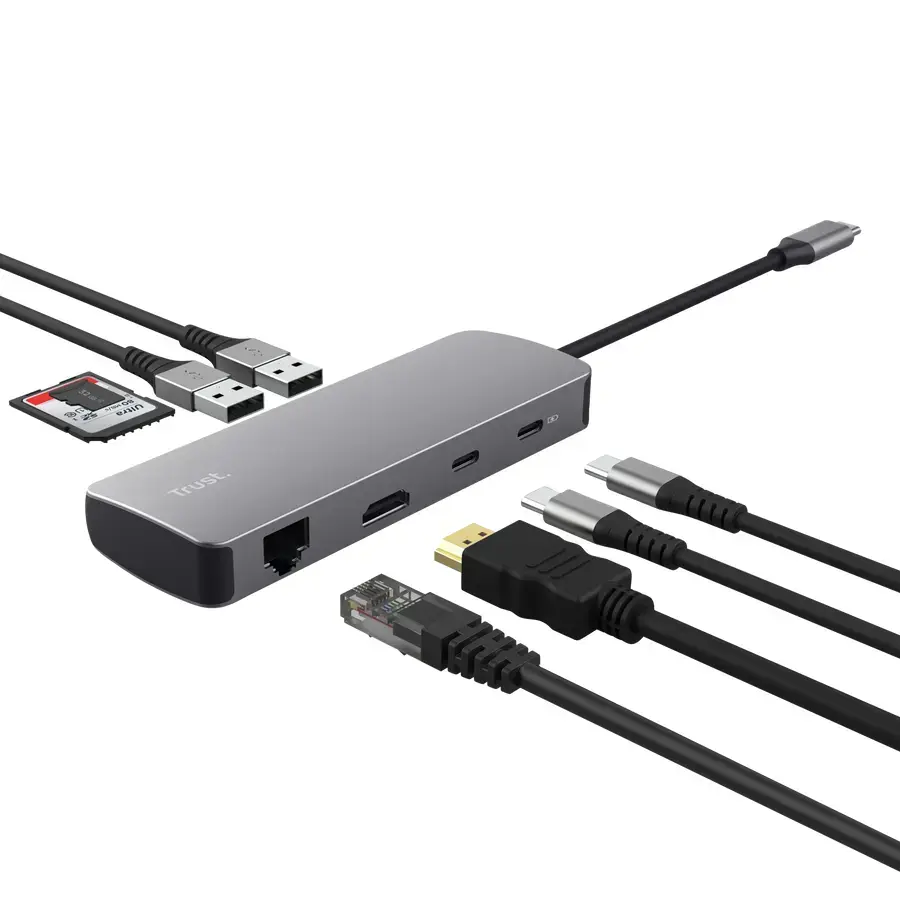 TRUST 25672 USB Type-C centrmezgls ar HDMI un Ethernet Photo 3