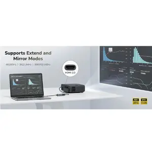USB-C to HDMI adapter Cudy UH401 — 4K 60Hz, HDMI 2.0, single display, aluminum housing