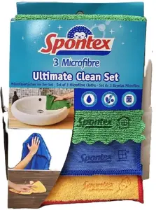 Microfibre Cloth Set Spontex 19790991 — 3 pieces, highly absorbent, lint-free