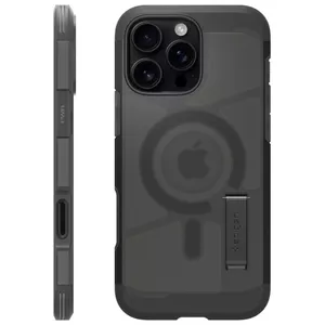 Protective phone case Spigen Tough Armor MAG for iPhone 16 Pro, Black, dual-layer protection