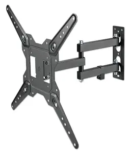 Manhattan Full Motion Wall Mount for TV and Monitors for 32 to 55 Inch Screens VESA up to 400x400mm Max 30kg Black