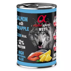Влажный корм для собак alpha spirit ALPHA SPIRIT WET Лосось с ананасом — 400 г, для взрослых, без глютена и сои