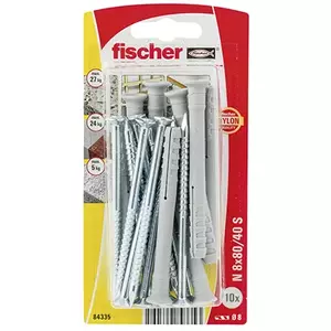 Screw & anchor kit Fischer 84335 10 pcs 80 mm Nylon 8 mm