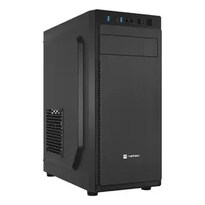 PC Case NATEC Aracanta Midi Tower Black — supports Mini-ITX/MicroATX/ATX, 1×3.5" + 3×2.5", USB 3.2 Gen1