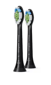 Toothbrush Brush Heads Philips Optimal White HX6062/88, 2-pack, Black, medium bristles, 62,000 movements/min