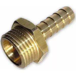 Ниппель для шланга 9 мм, BRADAS, латунь, GZ 1/2" мужской (модель 99937)