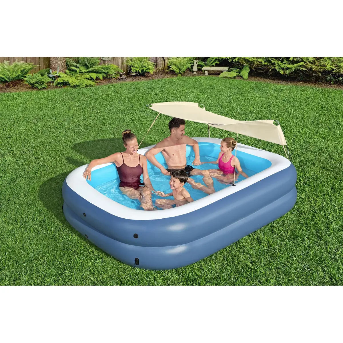Bestway Summer Bliss надувной семейный бассейн с тентом 2,54×1,78×1,40 м Photo 6