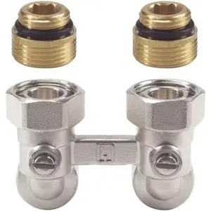 Angle double shut-off valve Honeywell V2495EY015A 1/2" for heating systems