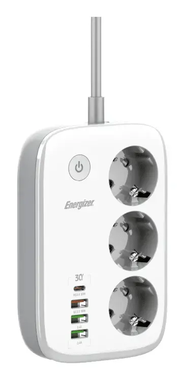 Удлинитель Energizer EPB2500W02EU — 3 розетки Photo 2