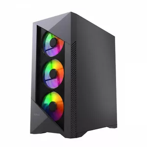 PC Case Midi Tower GEMBIRD Fornac 900 ARGB — Midi-Tower, ATX, tempered glass, aRGB fans, 3x120mm front + 1x120mm rear, GPU up to 32 cm, CPU cooler height 155 mm, black