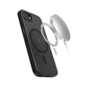 Protective MagSafe case Crong for iPhone 16e — black, durable design