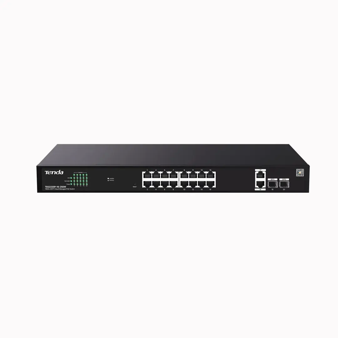 TENDA TEG2220P-16-250W PoE+ Websmart L2 коммутатор Photo 2