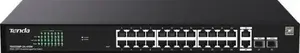 Switch TENDA TEG2228P-24-410W — Gigabit PoE+ Websmart, 24x 1Gb/s PoE+, 370W PoE budget