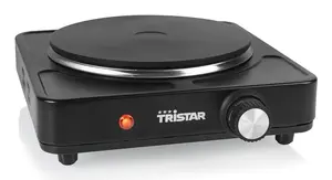 Tristar KP-6182 Electric Cooking Plate, 1500W, 1 Cooking Zone, Black