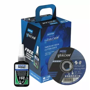 Samsonite Norton Shield Vulcan 125 x 1.6 mm abrasive discs, 100 pcs, One Bond adhesive