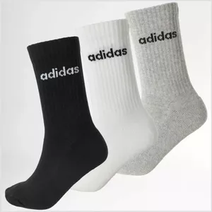 ADIDAS Linear Crew Cushioned 3PP носки IC1302 — длина до икры, амортизирующая подошва, упаковка 3 пары