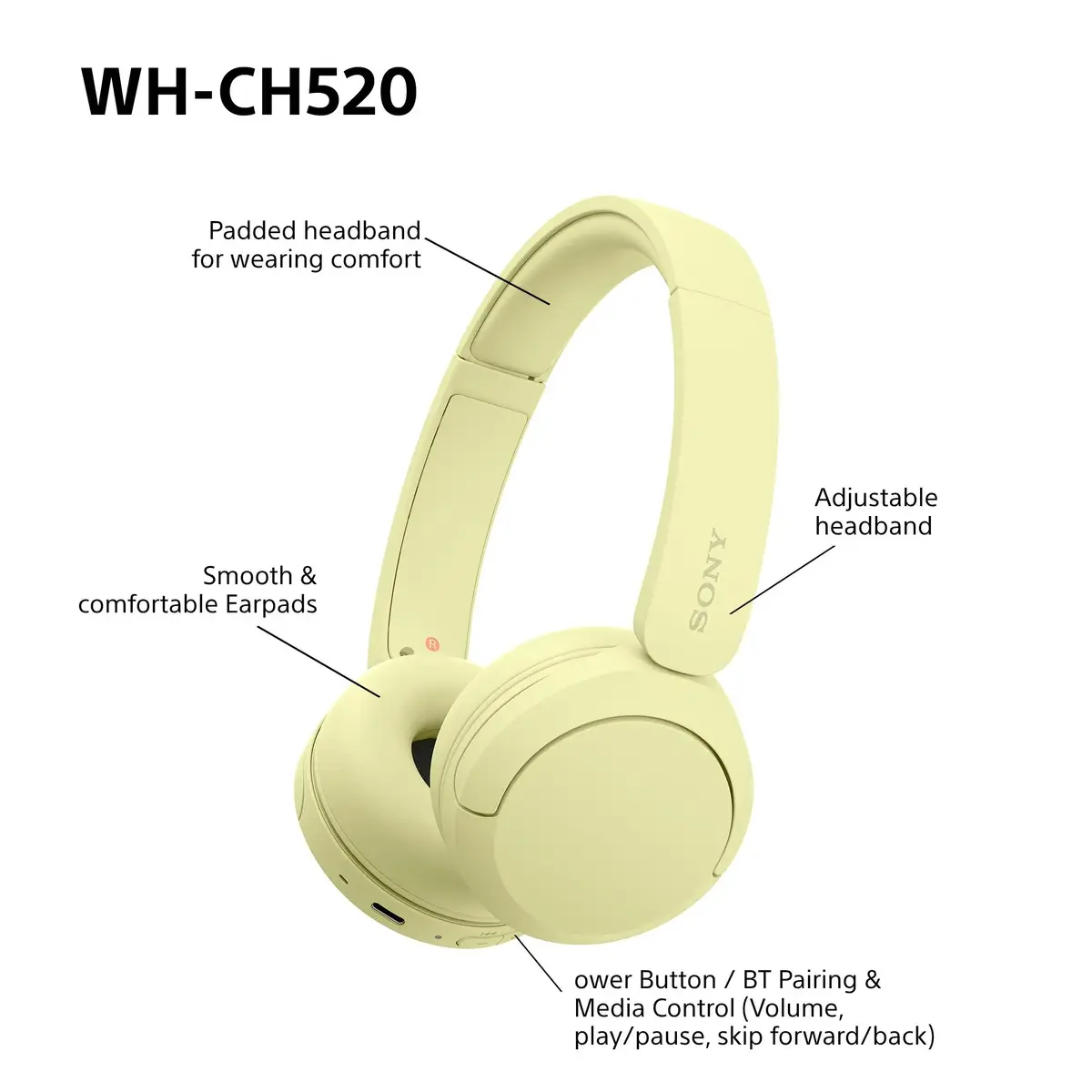 Наушники Sony WHCH520Y.CE7 Photo 8