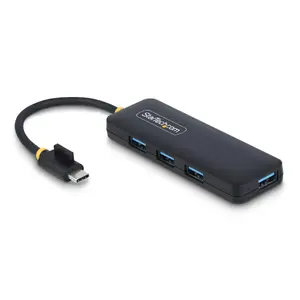 USB-C хаб StarTech 4-порта (USB 3.2 Gen 1 Type-C → 4× USB-A, 5 Гбит/с, питание от USB, чёрный)