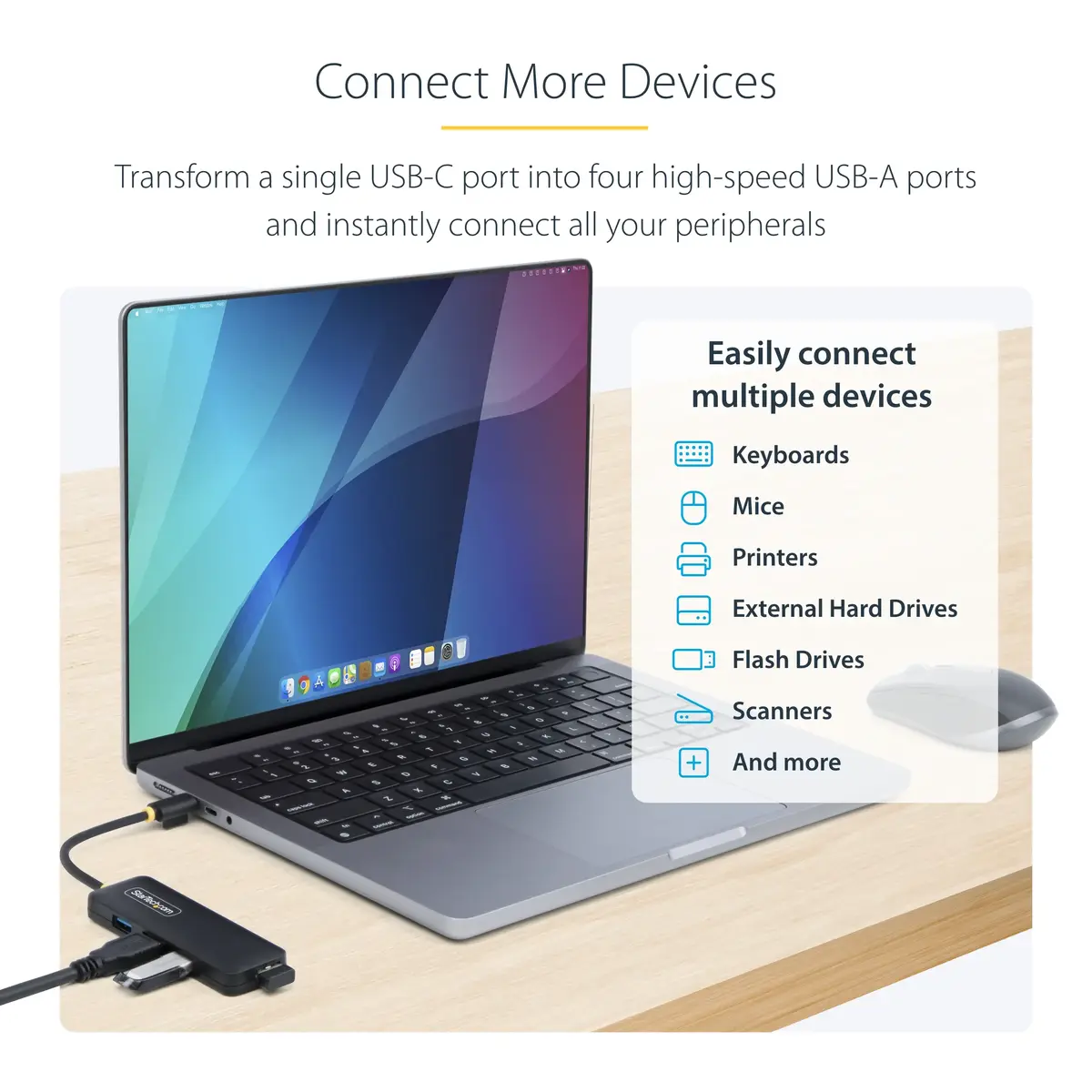 StarTech H5C4A-USB-HUB 4-портовый USB-C концентратор Photo 5