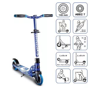 Six Degrees Aluminium Scooter skrejritenis 145 mm, zils